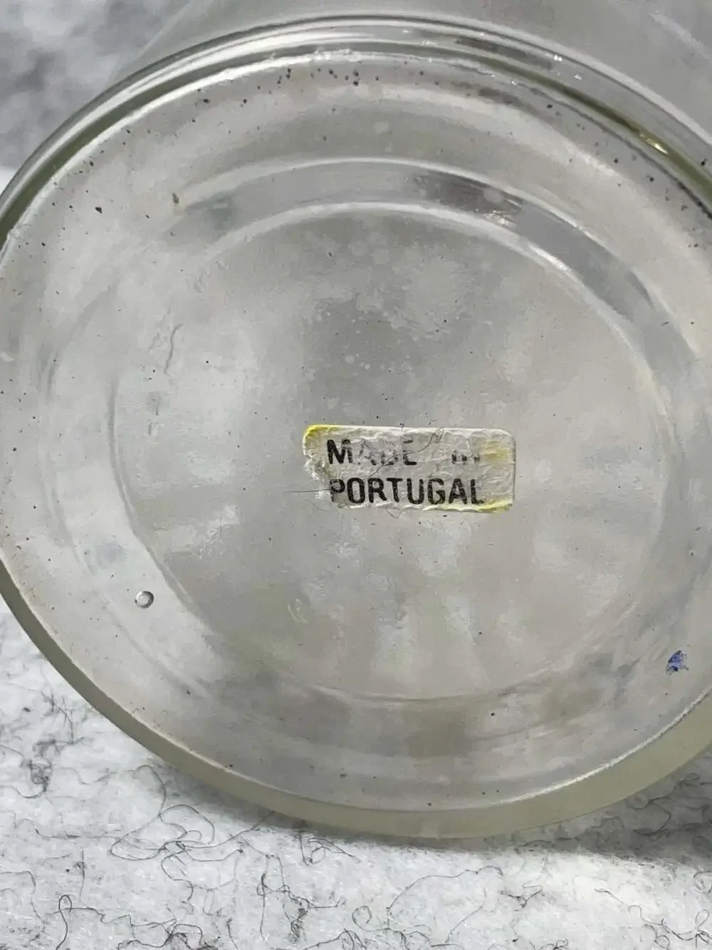 Vintage Frosted Ornate Glass Apothecary Bottle Made in Portugal